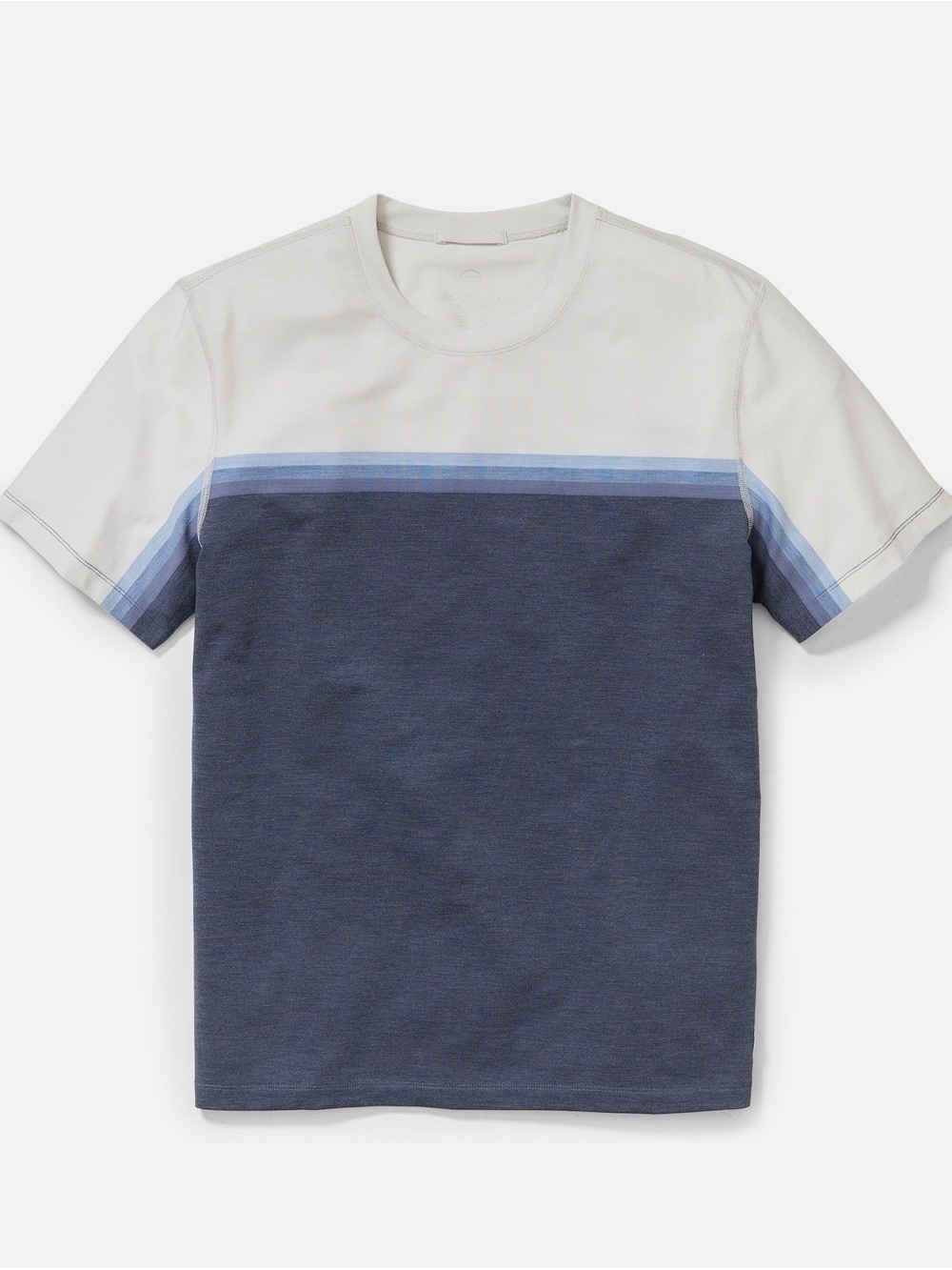 Marine Layer Mens The Air Tee Blue Colorblock Stripe Short Sleeve Shirt Size L